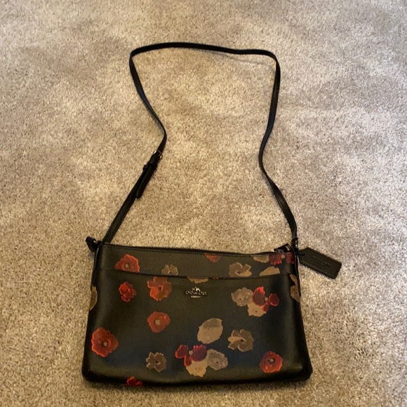 Coach Handbags - Coach Floral Crossbody, Black, Red, Taupe